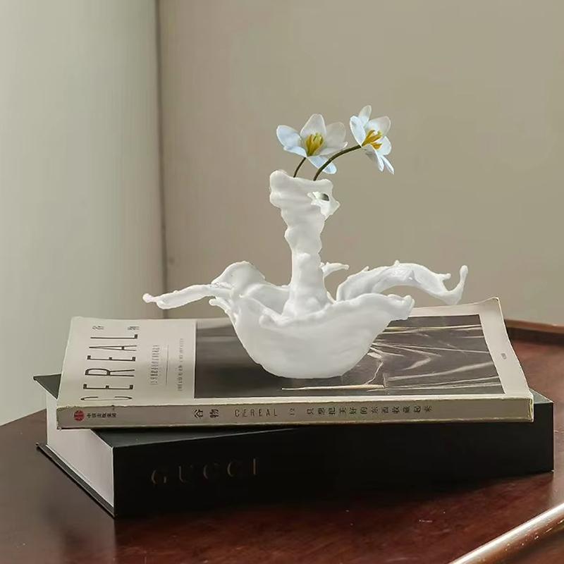 

3D-печатный брызгающийся горшок-кашпо белая ваза вазы для сухоцветов декоративные современные минималистичные украшения для дома реквизит подарки 1pcs