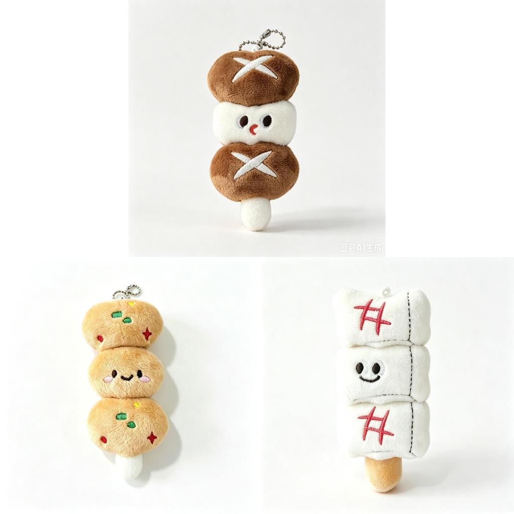 Kawaii Foodshaped Plush Pendant With Pp Cotton For Backpack And Keys