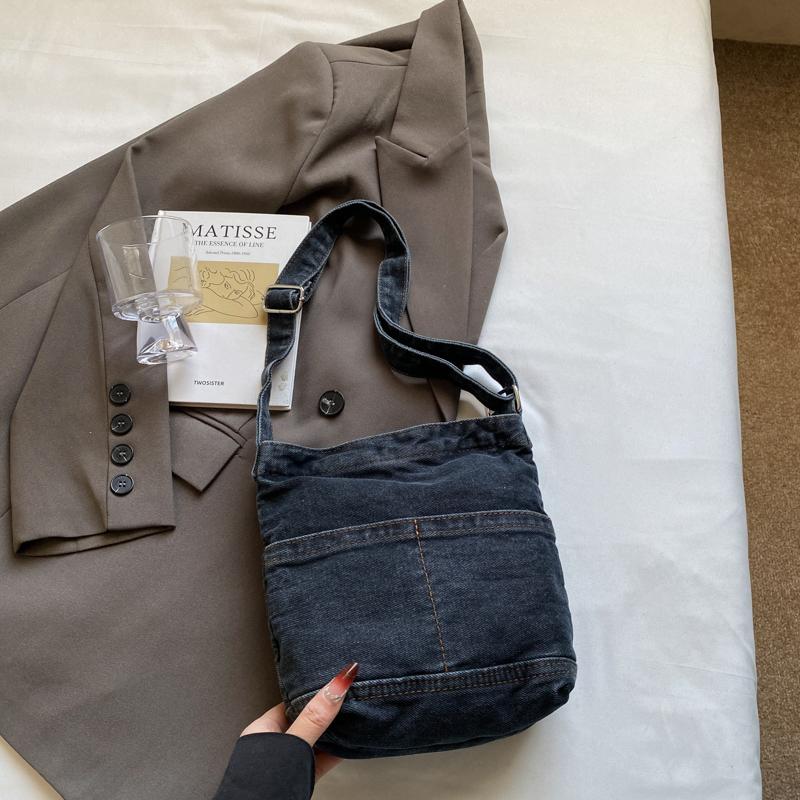 Denim Bag Women's Shoulder Bag Bucket Bag Large Capacity Crossbody Bag