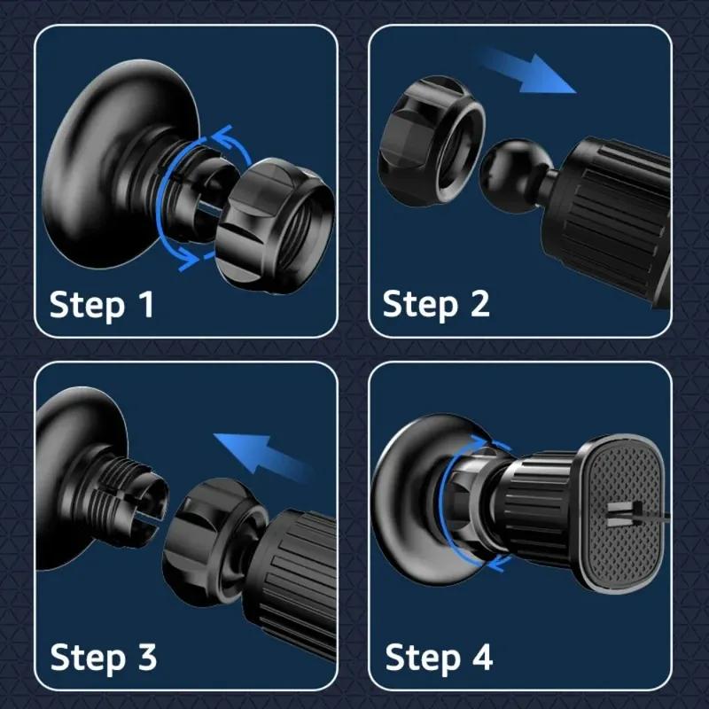 Nouveau Support de Téléphone Magnétique pour Voiture Rotation à 360° Clip pour Grille d'Aération de Voiture Aimant Puissant Support pour Téléphone Portable pour iPhone Xiaomi Samsung
