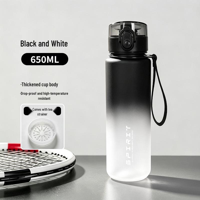 Drop-Proof Gradient Sports Water Bottle - Large Capacity, Portable, Flip-Top Lock, High Appearance Value, Essential Summer Plastic Cup