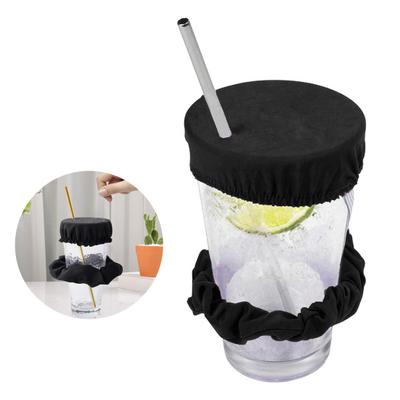 Alcohol Protection Drink Covers Reusable Cup Lid with Straw Hole Elastic Hair