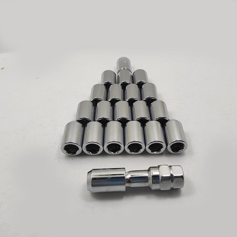 Silver Anti-theft Car Lug Nuts with Socket Key Tool