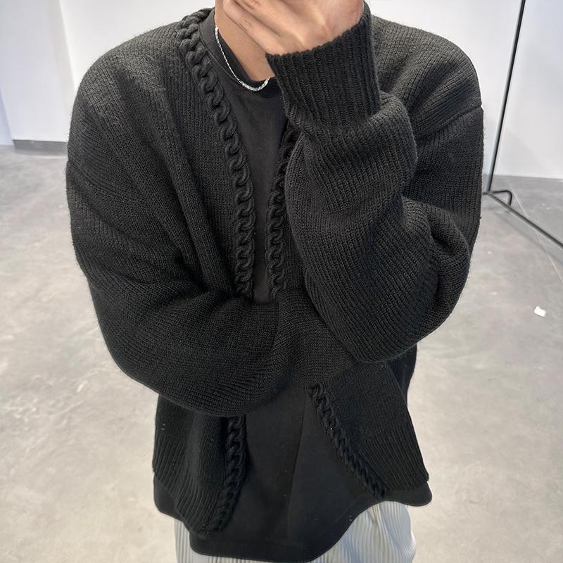 

Мужской зимний утолщенный вязаный свитер однотонного цвета, теплый вязаный свитер в стиле ретро, повседневный, больших размеров XS