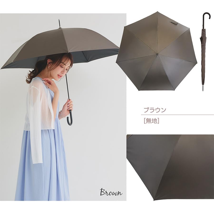 I macocca Helt Mörkläggande Hopp UV Lättviktig och Solid 58cm för Män och Perfekt för Sol och [Förnyad 2025] Paraply, 100% Skydd, Smal, Färg,