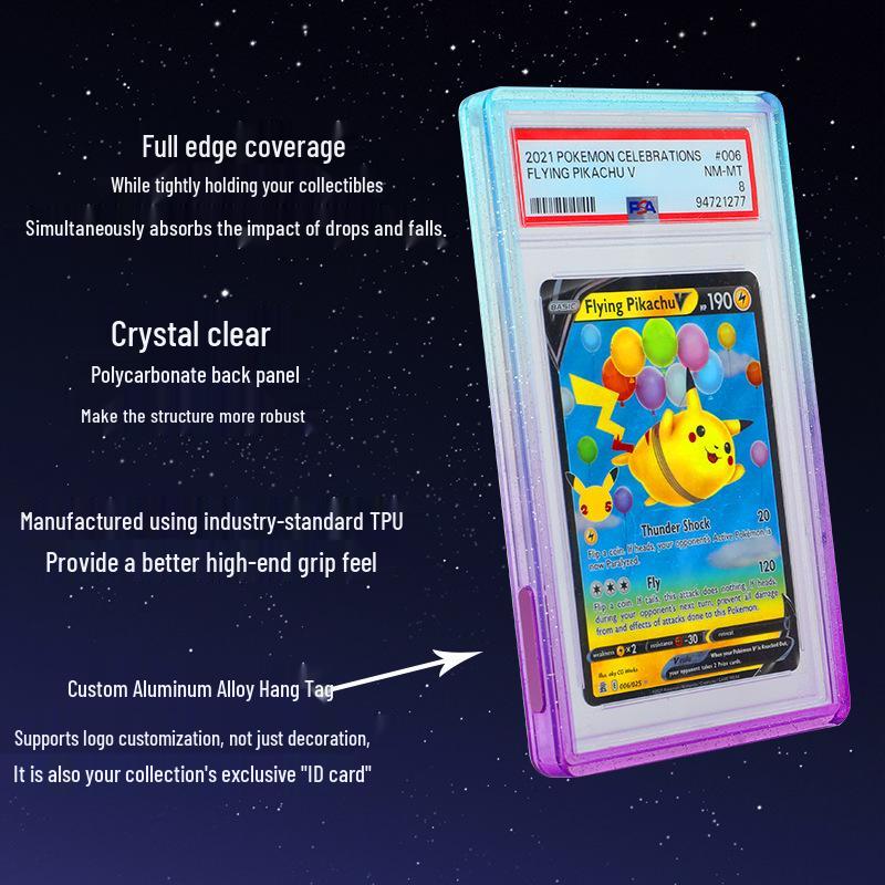Gradient Glitter TPU Full Coverage Anti-Drop Card Case for PSA/BGS Graded Cards