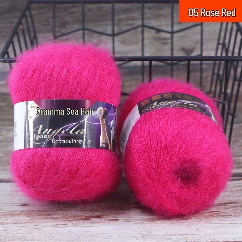 Angora Mohair Yarn - 42g Fine Long-Hair for Crochet, Knitting & Machine Use, Ideal for Coats & Shawls, Free Shipping