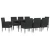 VidaXL Ensemble à manger de jardin 9 pcs noir résine tressée et acier 3203343
