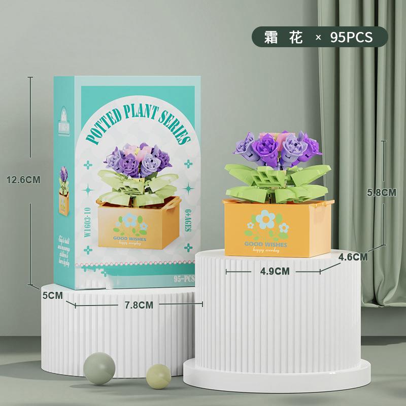 Flower Bouquet Mini Particle Building Blocks Flower Kit 3D DIY Creative Plants Micro Bricks for Home Decor Girl Gift Adults Kids