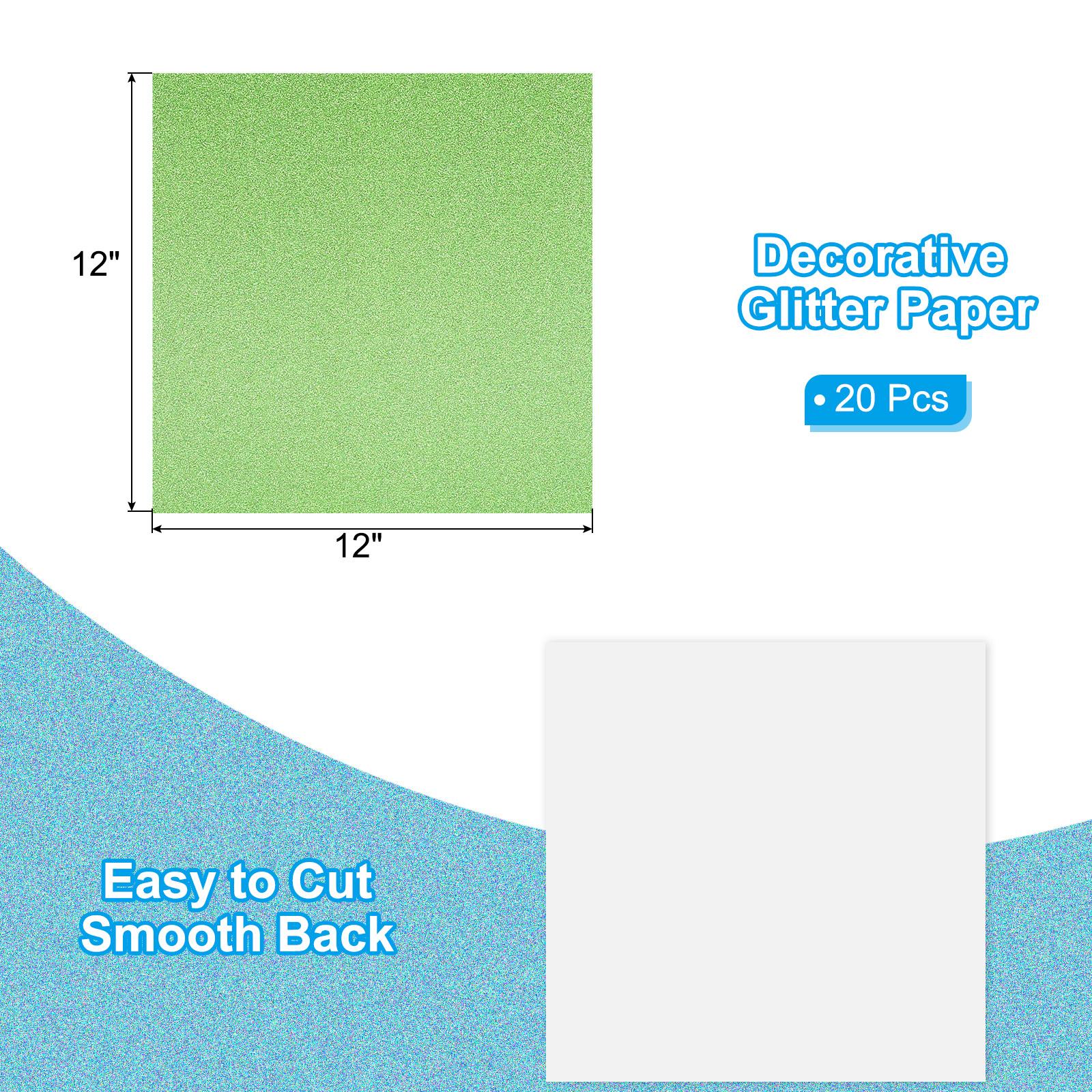 

20Sheets 30.5x30.5cm Glitter Cardstock Paper 250gsm Square Premium Sparkly Paper Craft Cardstock Paper for Scrapbook Card Art світло-зелений колір