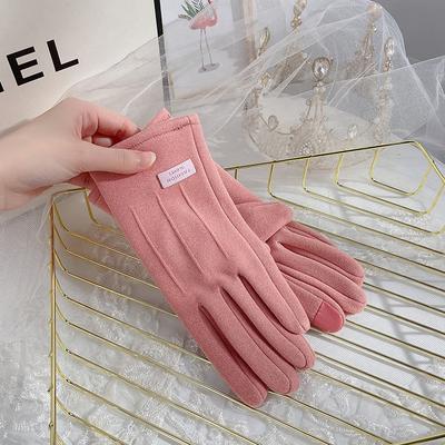 Gloves Women Autumn and Winter Fleece Thickened Warm Touch Screen