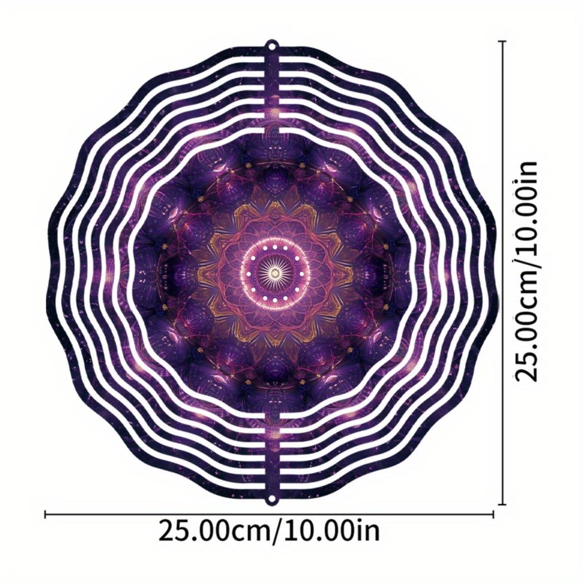 

10-дюймовая мандала-колокольчик с вращающимся дизайном для украшения сада, балкона на открытом воздухе, подвесное украшение, подарок для друзей и семьи 01A