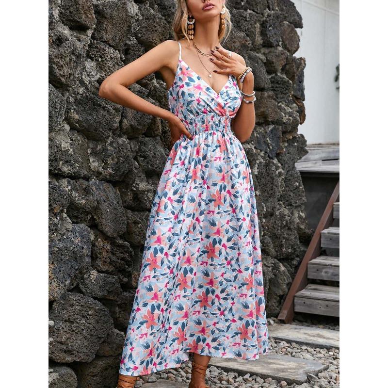 European and American Women's Summer Dress Leopard Print Suspender Skirt