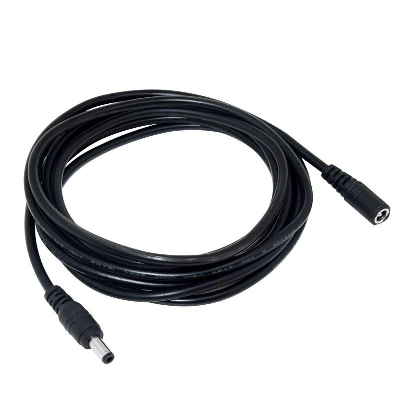DC12V Power Extension Cable 2.1*5.5mm Connector Male To Female For CCTV Security Camera Black Color 16.5Feet 5M 10m Power Cable