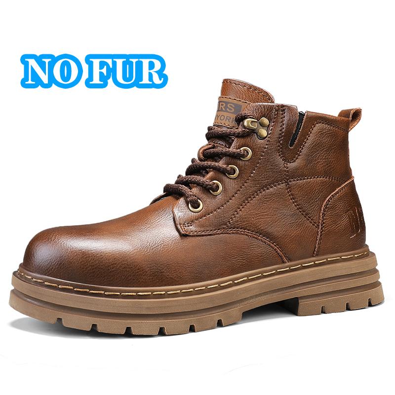 Fashion Luxury Brand Men's Lace-Up Shoes Winter Classic Mens High Top Boots Man Korean Version Casual Shoes Male Leather Fashion Boots