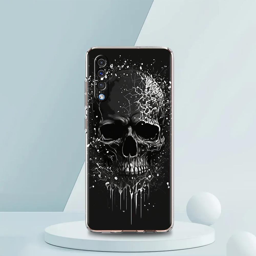 

Transparent Phone Case for Samsung Galaxy A16 A14 A12 A22 A24 A42 A02 A06 A50 A70 A20 A30 A40 Soft TPU Cover Terror Black Skull Samsung A10