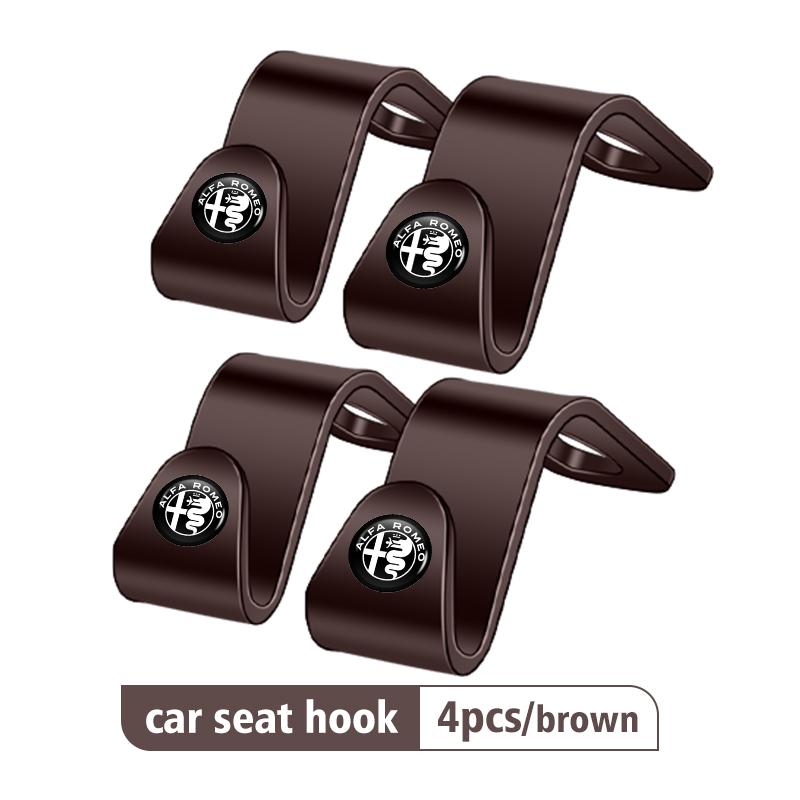 2/4pcs Car Seat Headrest Hook Storage Portable Interior Bracket For Alfa Romeo Giulia 147 Mito 156 159 166 GT Stelvio Brera