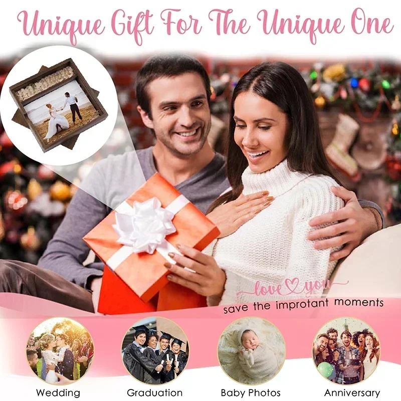 1PCS Walnut Maple Wood Storage Box Photography Wedding Gift Album Jewelry USB Box Natural Unfinished Wooden Case 16.9X16.9X3.5cm