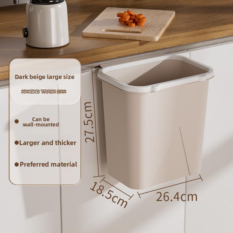 Kitchen Wall Mounted Rectangular No-Punch Household Kitchen Waste Mobile Tea Table Trash Storage Bin