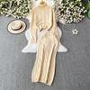 Autumn 2 Piece Set Turtleneck Sweater For Women Casual Fashion Style Chic Weave Top + High Waist Elegant Long Skirt