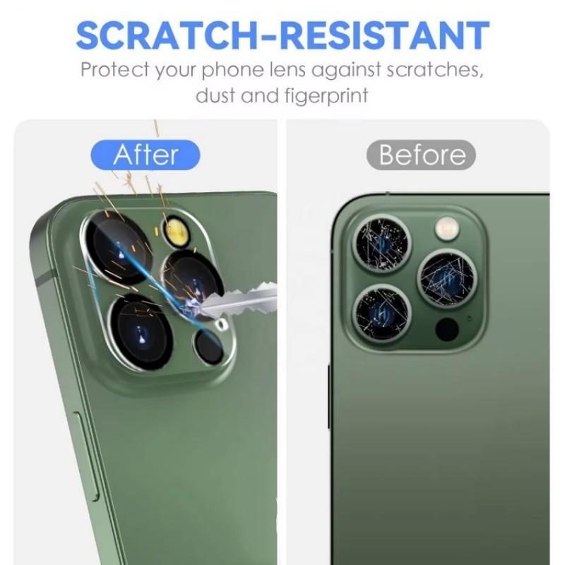 For iPhone 15 Pro/iPhone 15 Pro Max Camera Lens Protector WANLONFENG HD Clear Silk Printing Lens Film with Cleaning Cloth