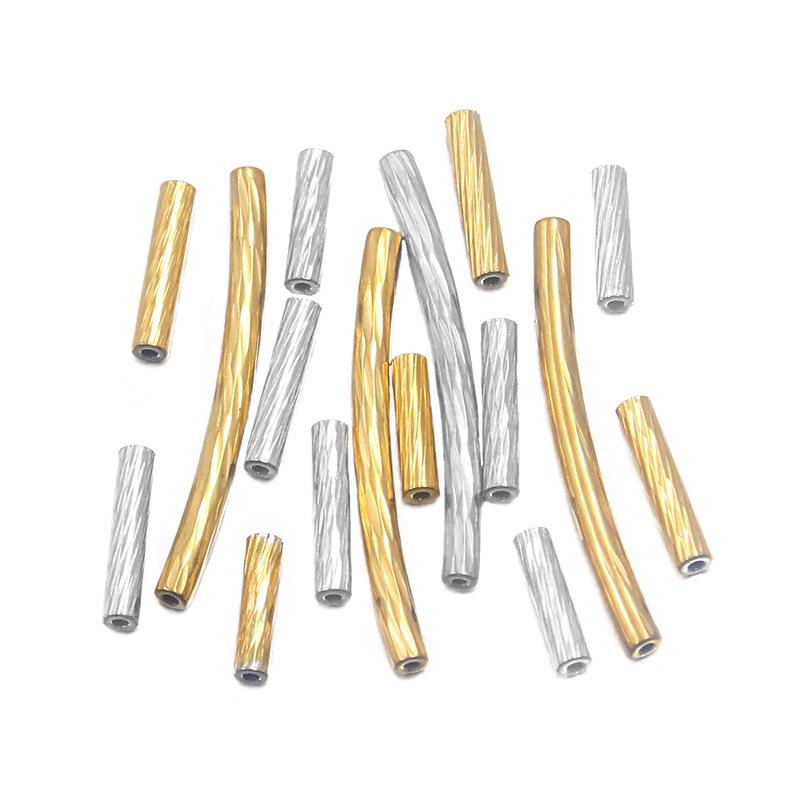 18K Gold Stainless Steel Flower Embossed Spacer Beads for DIY Jewelry