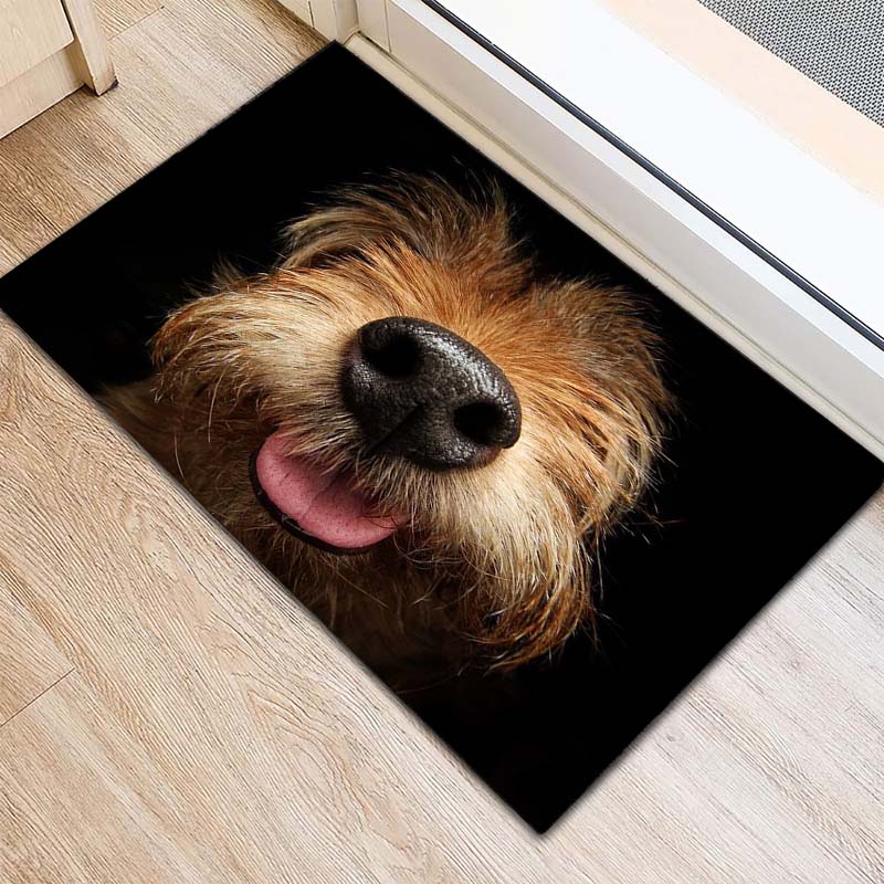 

French Bulldog Welcome Non-Slip Doormat, Cute Dog Paw Print Mat 40x60cm( 15x23in )