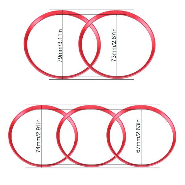 5Pc Red ForA B CLA GLA Class W176 Air Vent Outlet Ring Cover Trim