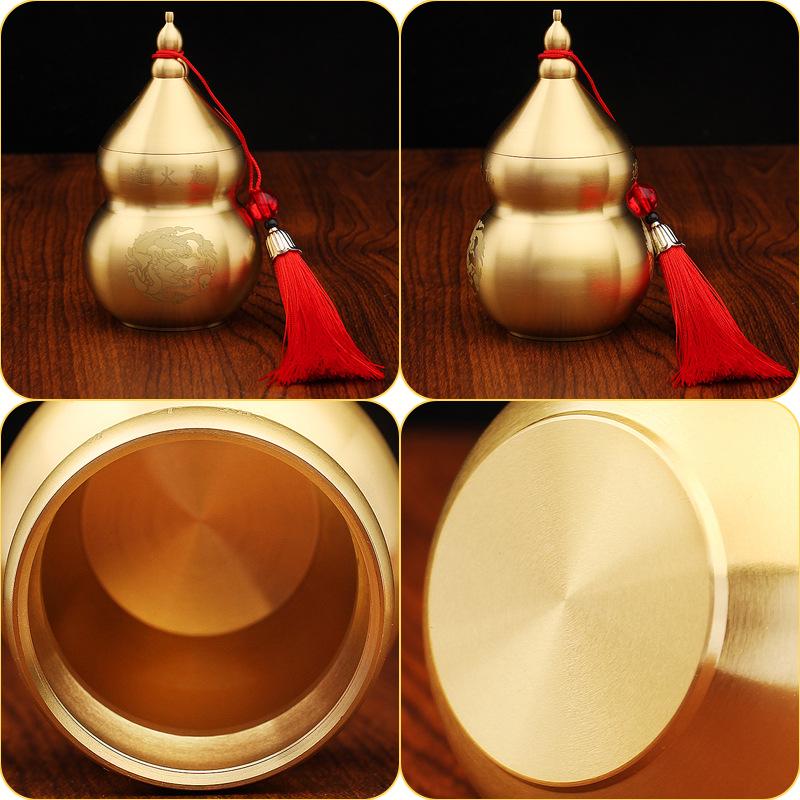 Fire Avoidance Dragon Bottle Gourd Metal Handicrafts Office Living Room Ornament Copper Ware Copper Gourd Ornament Gift