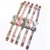 New Pet Dog Collar British Plaid Retro Rose Gold Bow Full Metal Collar  Dog Accessories Chihuahua Dog Y Harness