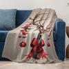 Tuniu Cute Deer Throw Blanket for Winter Sofa Bed Room Decoration Gift Idea Christmas New Year Warm Fleece Blanket