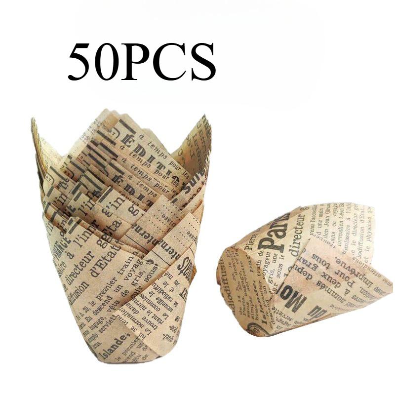 50PCS Baking Cake Paper Holder Paper Cup Mafen Cup Mafen Cake Oil Proof Paper Holder Cup