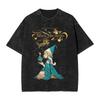 Summer Hot Sale Anime Witch Hat Atelier Qifrey Washed Graphic Tshirt Men Women Vintage Tshirt Gothic Cotton Oversized Tshirt