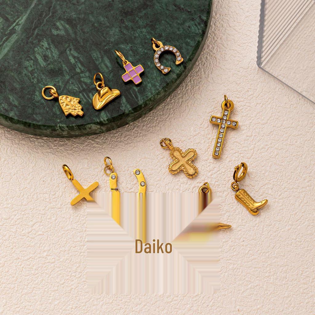 18K Gold Retention Stainless Steel Star Cloud Pendant DIY Accessory