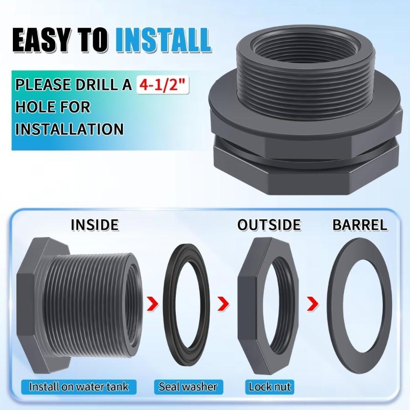 Water Tanks Connector Drain Pipe Accessories Aquariums Joints Water Pipe Fittings Thread Adaptor Tank Bulkhead