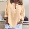 Ladies Fashion Color Linen Long Sleeve Casual Shirt
