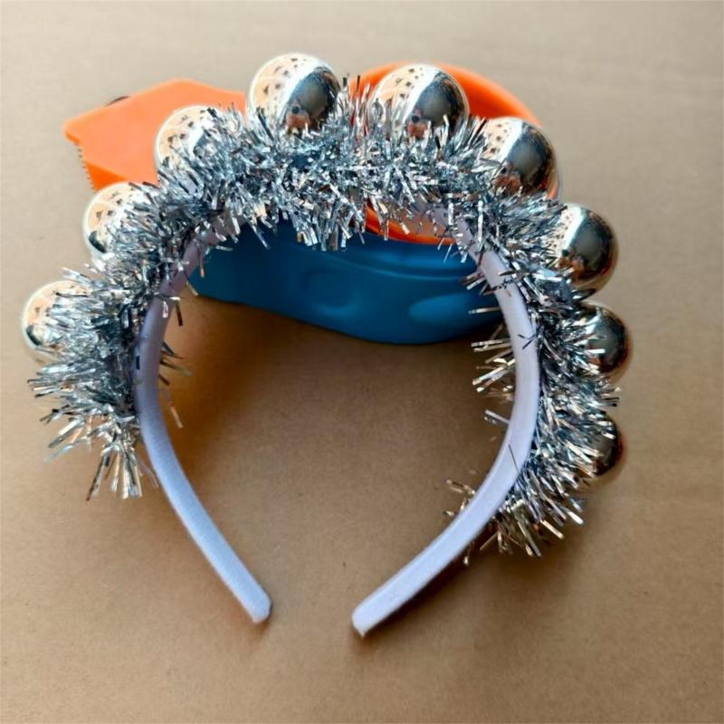 Festival-Kopfschmuck mit Weihnachtskugeln-Akzent, stilvoller Haarreif, Kunststoff-Kopfschmuck für Familienfeiern, Zusammenkünfte
