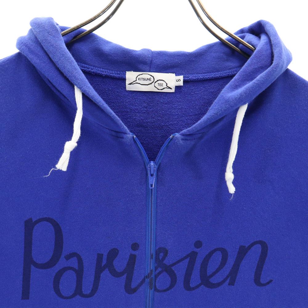 KITSUNE made in Japan Long sleeve sweat Zip hoodie S Blue purple TEE Men's Used