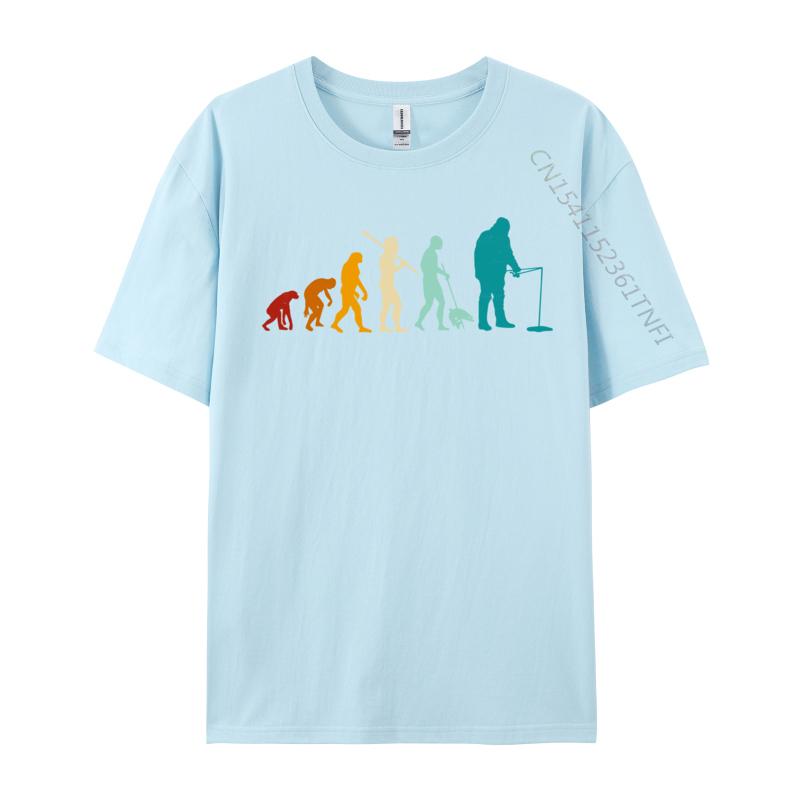 Ice Fishing Evolution Ice Fishing Evolution Joke Tops T Shirt Round Collar Male T Shirt Simple Style TeeShirt Fashionable