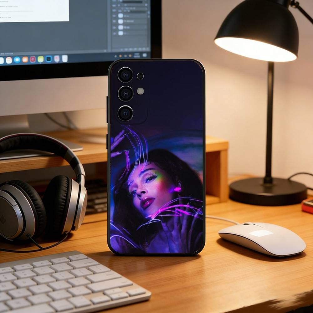 D-DOJA Cat Phone Case Black Silicone Soft For Samsung S25,S24,S21,S22,S23,S30,Ultra,S20,Plus,Fe,Lite
