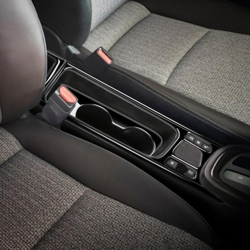 Carbon Fiber Center Console Water Cup Holder Decoration Cover Trim Stickers For Toyota Yaris CROSS 2021 2022 RHD