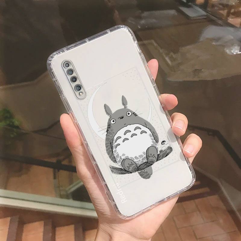 Totoro sprite away anime carino linea Custodia per telefono Trasparente per Xiaomi redmi note x f poco 10 11 9 7 8 3 i t s E pro cover shell