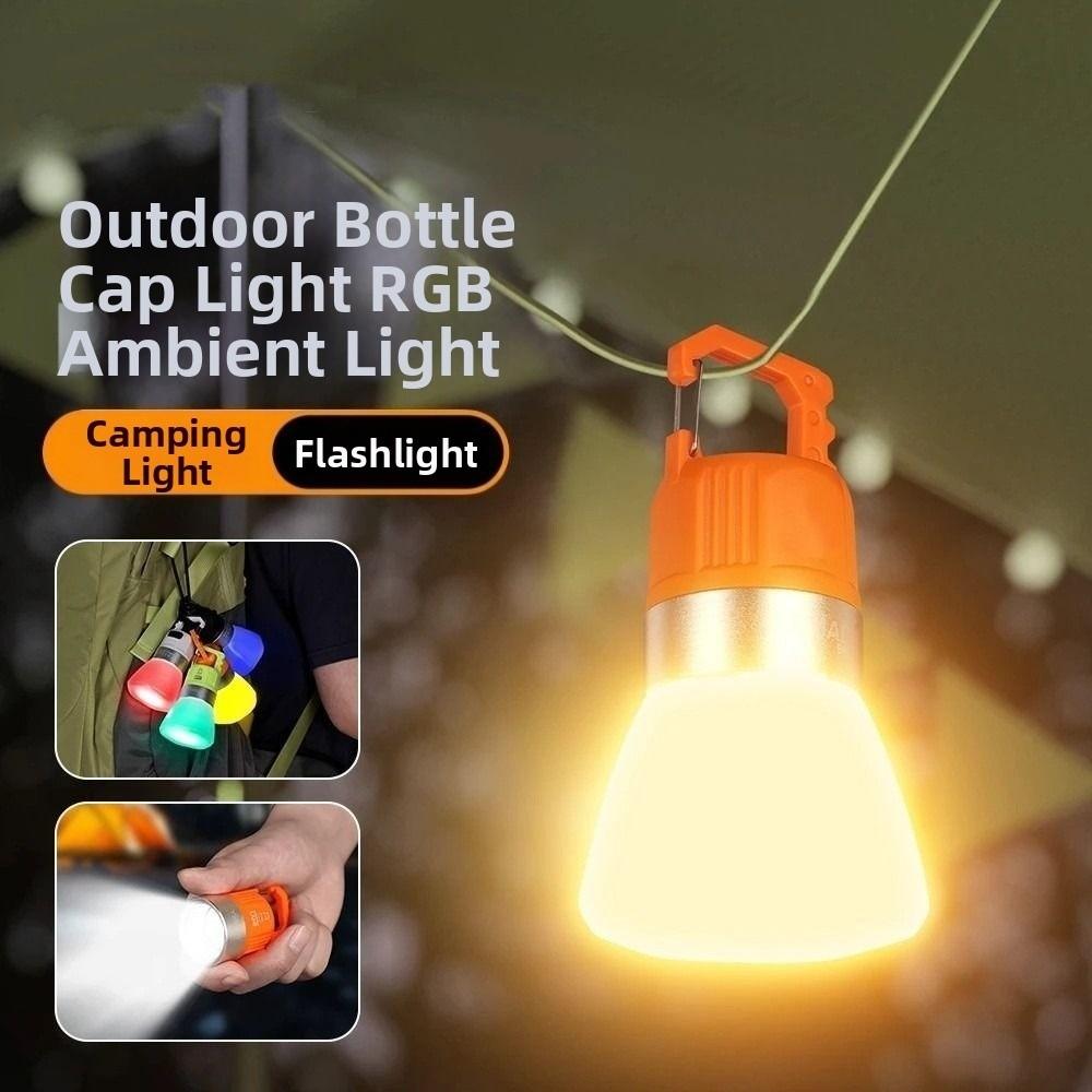 Hanging Function RGB Ambient Light Handheld Portable Hook Lamp Mini LED Flashlight Camping Use