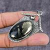 Natural Pyrite Agate, Topaz Handmade 925 Sterling Silver Pendant 2.36" J9n88