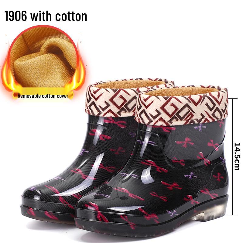 Women's Crystal Wear-Resistant Camouflage Rain Boots - Fashionable, Non-Slip, All-Season Outdoor Footwear.