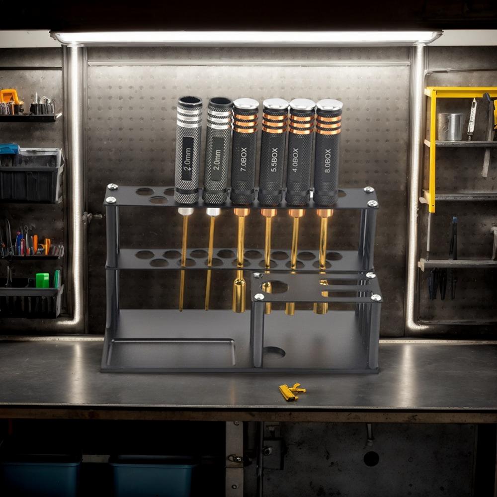 Screwdriver Storage Rack For Desktop Model Car Repair Tool Rack Built-in Screw Tray Screwdriver Tool Holder Screw Driver Holders