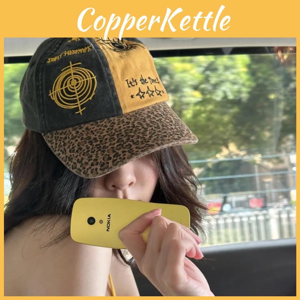 Trendy Y2k Leopard Print Color Block Baseball Cap For Stylish Women And Men