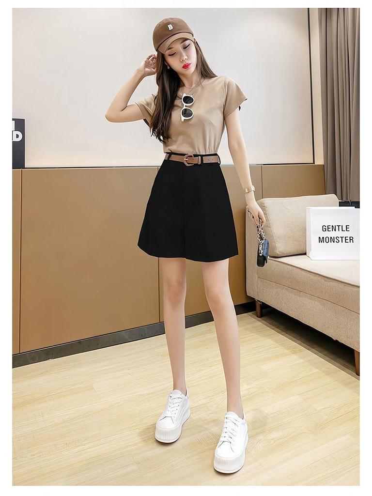 Women's Loose A-line Wide-leg Suit Shorts, Summer 2026 Korean Style Casual Pants