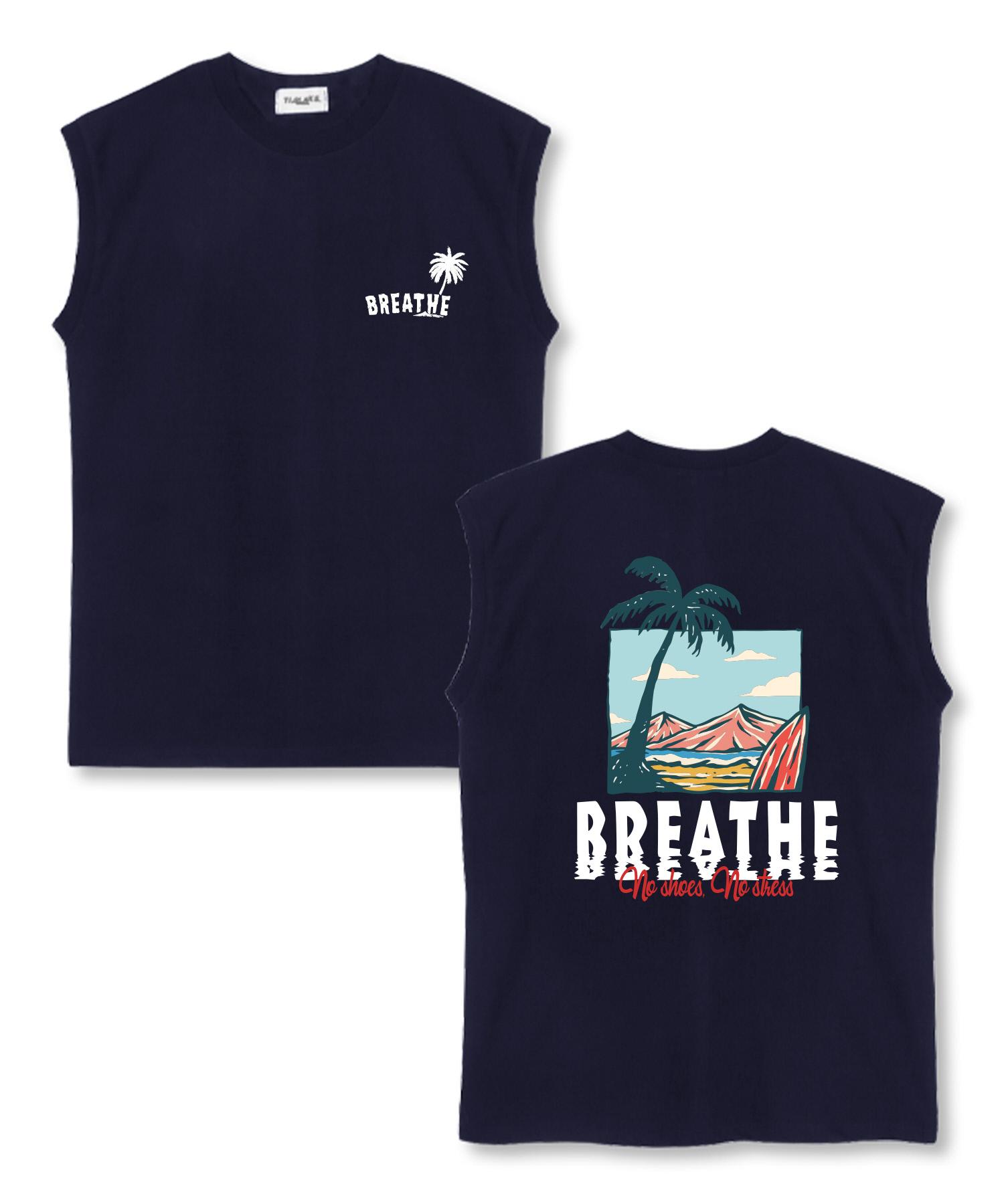 Tee Glake Breeder Oversized Sleeveless T-Shirt Navy L
