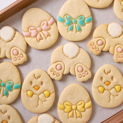 MIT 3PCS Cookie Embossing Moulds Cute Bunny Chick Shaped Fondant Cookie Cutting Mould Set Tools